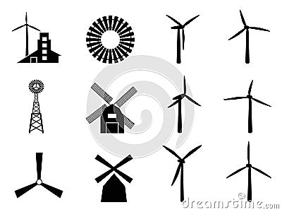 Windmill icons Vector Illustration