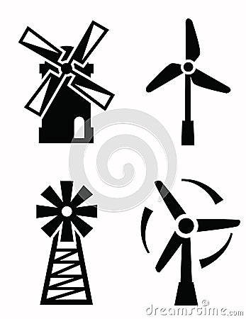 Windmill icons Vector Illustration