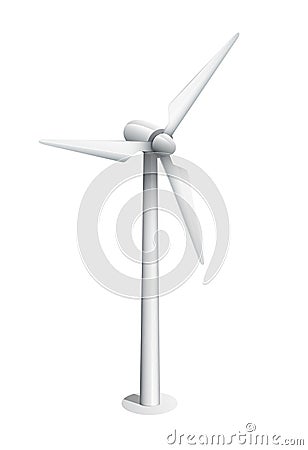 Windmill illustration on white background Cartoon Illustration