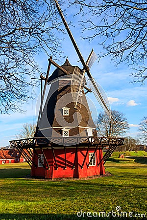 Windmill of Kastellet citadel in Copenhagen, Denmark Editorial Stock Photo