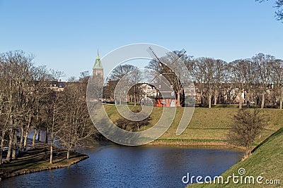 Windmill in Kastellet fortress in Copenhagen Editorial Stock Photo