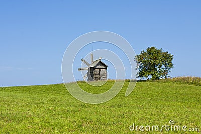 Windmill in Kizhi, Russia Stock Photo