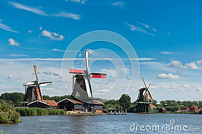 Windmill landscape Stock Photo