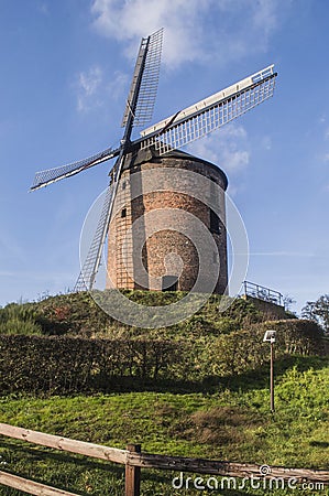 Windmill in little village Zeddam Stock Photo