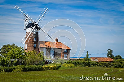 Windmill in Norfolk, England Stock Photo