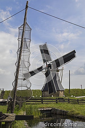 Windmill - Zuiderzee - Netherlands Editorial Stock Photo