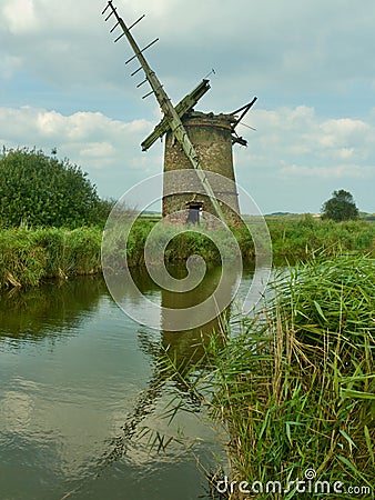 Windmill and the reflections Stock Photo