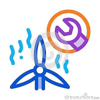 Windmill repair icon vector outline illustration Vector Illustration