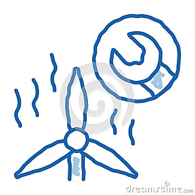 windmill repair doodle icon hand drawn illustration Vector Illustration