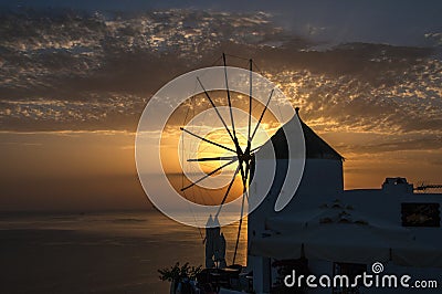 Windmill, Santorini Editorial Stock Photo
