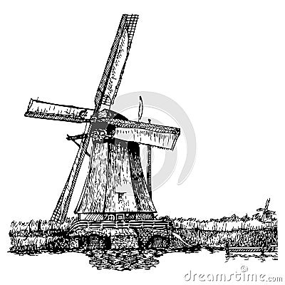 Windmill Vector Illustration