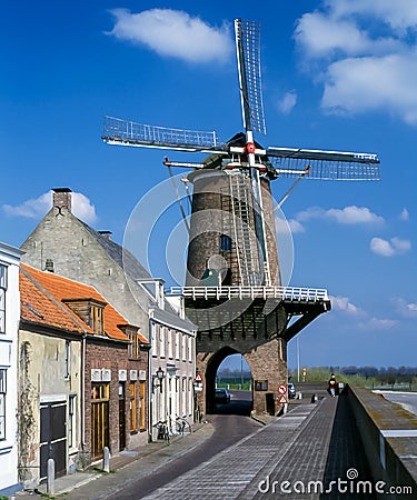 Windmill Wijk bij Duurstede in Netherlands Editorial Stock Photo