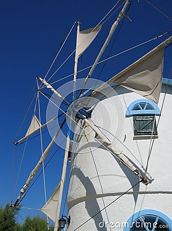 Windmill on Zakynthos Greece Stock Photo