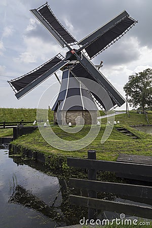 Windmill - Zuiderzee - Netherlands Editorial Stock Photo