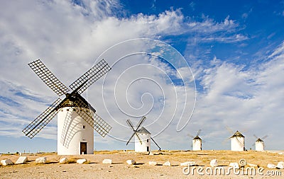 Windmills in Campo de Criptana Stock Photo