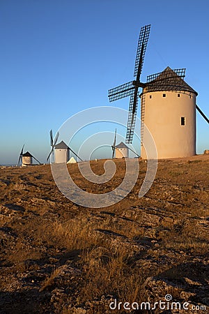 Windmills - Campo de Criptana - Spain Stock Photo