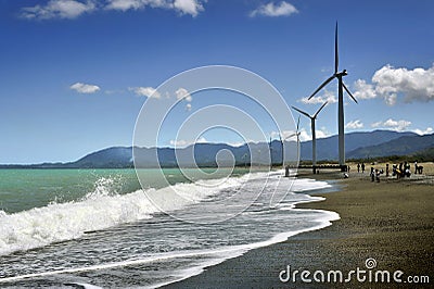 Windmills of Ilocos Stock Photo