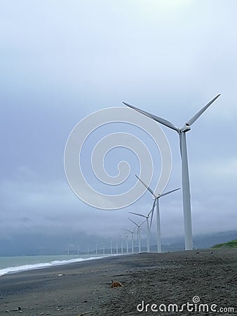 Windmills of ilocos norte Stock Photo