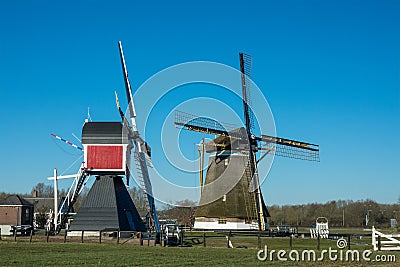 Windmills in a rural landscape Stock Photo
