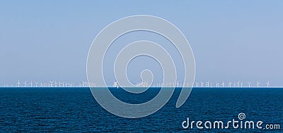 Windmills in the sea Stock Photo