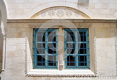 Window Abuhav Synagogue in Safed Stock Photo