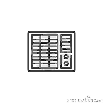 Window air conditioner line icon Vector Illustration