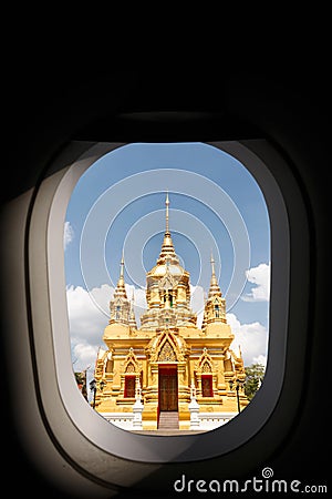 Window of airplane Stock Photo