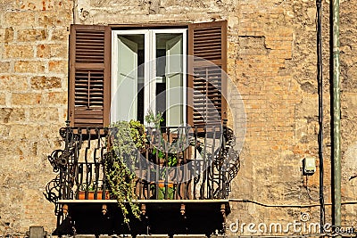 Window and balcony. Palermo, Sicily, Italy Stock Photo