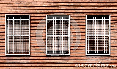 Window bars and closed windows Stock Photo