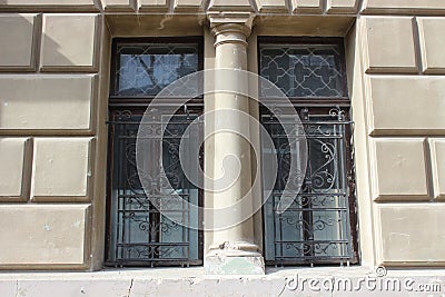 Window bars with old Stock Photo