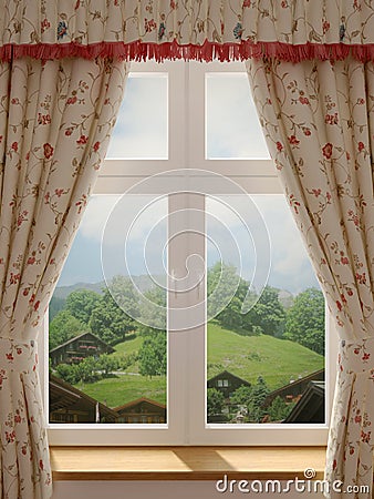 Window with a beautiful view Stock Photo