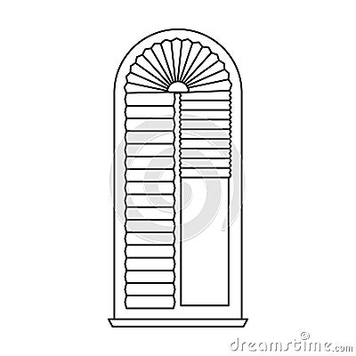 Window blind vector outline icon. Vector illustration jalousie on white background. Isolated outline illustration icon Cartoon Illustration