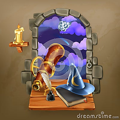 Window in the castle Vector Illustration