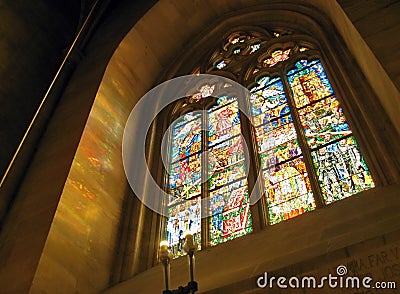 Window in cathedral Stock Photo