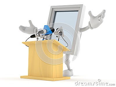 Window character gives a presentation Cartoon Illustration