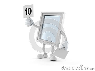 Window character with rating number Cartoon Illustration