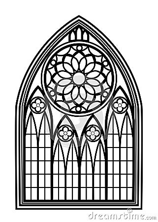 Window for churches and monasteries Vector Illustration
