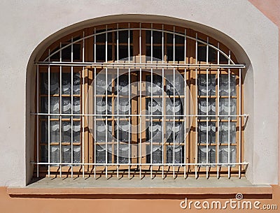 Window in the city of Agde. France. Stock Photo