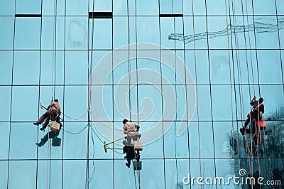 Window cleaner Stock Photo