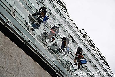 Window cleaners Editorial Stock Photo