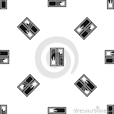 Window cleaning pattern seamless black Vector Illustration