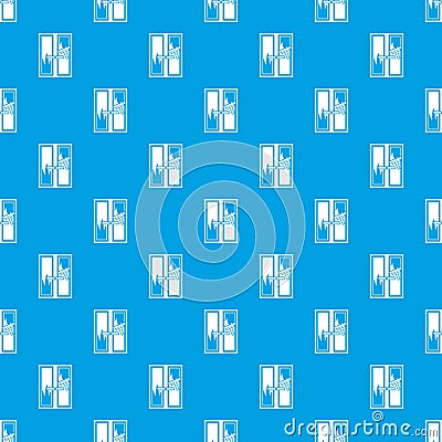 Window cleaning pattern seamless blue Vector Illustration