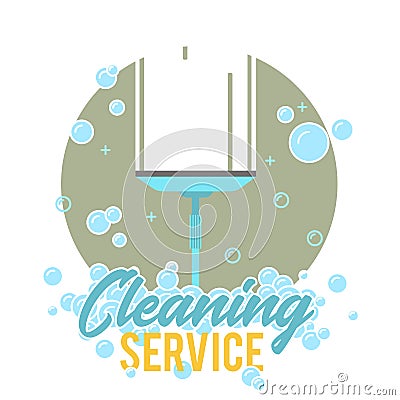 Window cleaning service logo, label or symbol. Vector Illustration