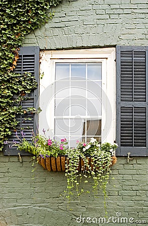 Window Flower Box Stock Photo