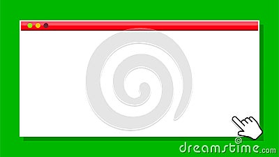 Window form blank on green for banner background, template window frame on green, copy space, mock-up display social for user Vector Illustration