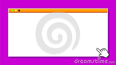 Window form blank on purple for banner background, template window frame on purple, copy space, mock-up display social for user Vector Illustration