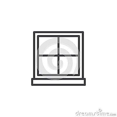 Window frame outline icon Vector Illustration