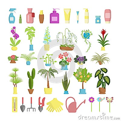 Window gardening infographic elements Vector Illustration