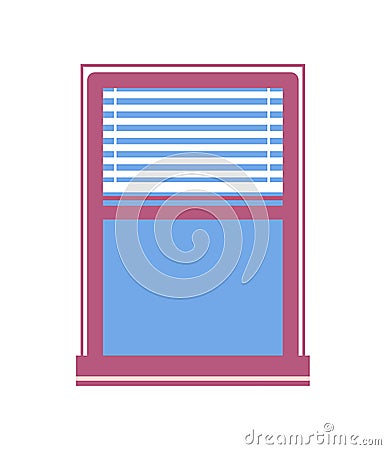 Window Half-Closed Jalousie Vector Illustration Vector Illustration