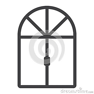 Window line icon, Furniture and interior Vector Illustration